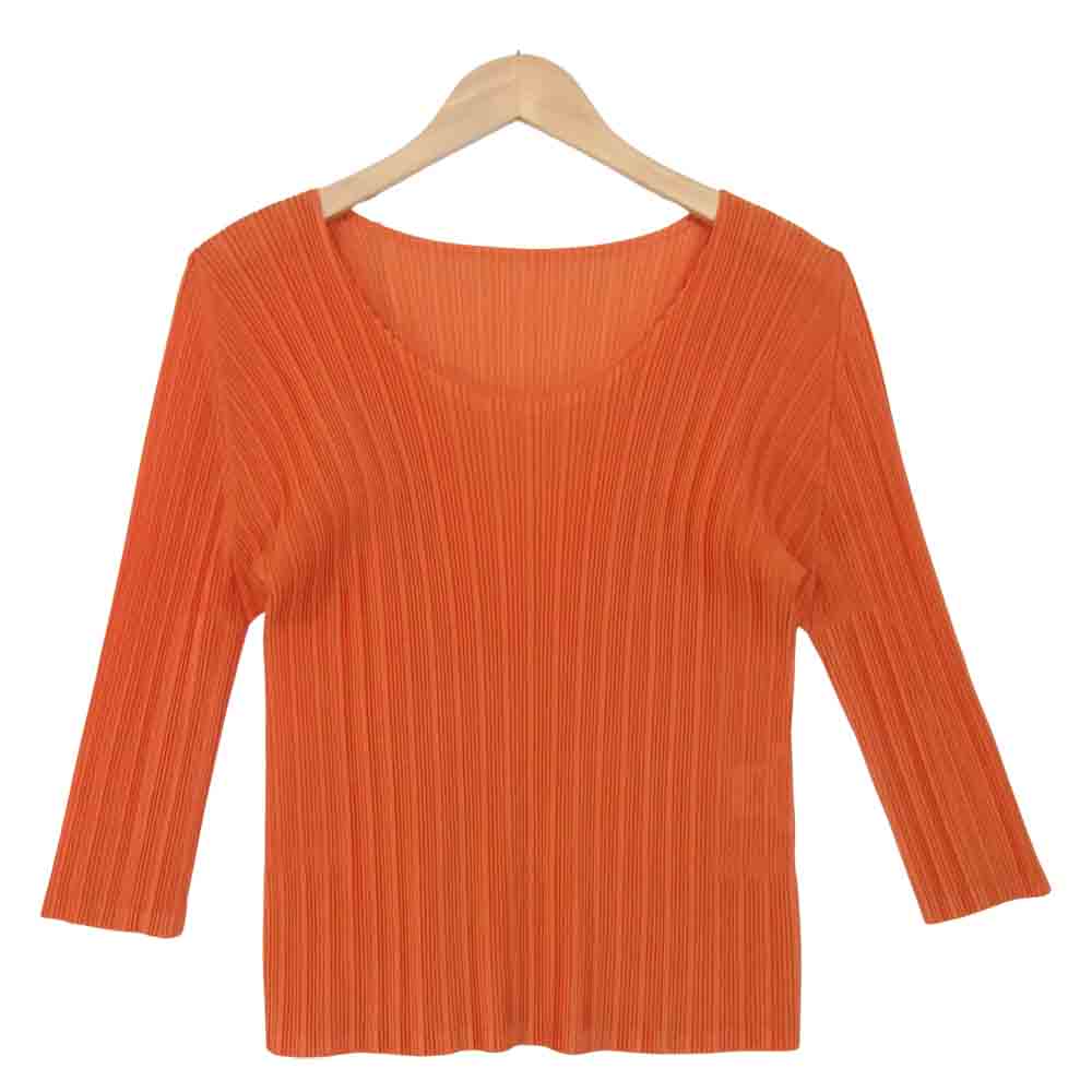 PLEATS PLEASE プリーツプリーズ PP33-FK351 ISSEY MIYAKE イッセイミヤケ 長袖 カットソー オレンジ系 3【美品】【中古】
