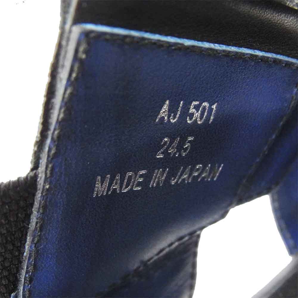 PLEATS PLEASE プリーツプリーズ AJ501 ISSEY MIYAKE イッセイミヤケ ストラップ サンダル ブラック系 24.5cm【中古】