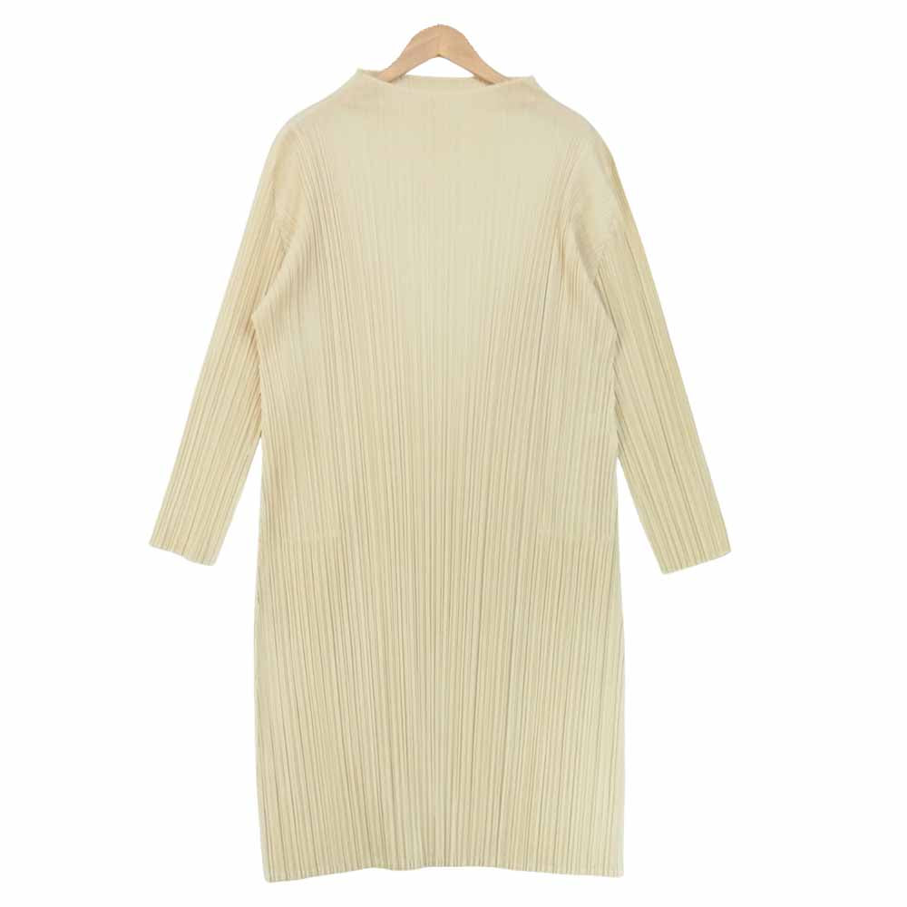 PLEATS PLEASE プリーツプリーズ PP11-JH126 ISSEY MIYAKE イッセイミヤケ プリーツ加工 ボトルネック 長袖 ワンピース イエロー系 4【美品】【中古】