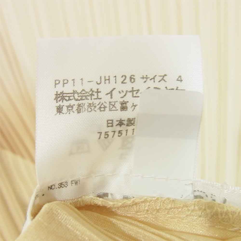 PLEATS PLEASE プリーツプリーズ PP11-JH126 ISSEY MIYAKE イッセイミヤケ プリーツ加工 ボトルネック 長袖 ワンピース イエロー系 4【美品】【中古】