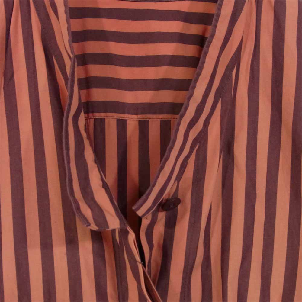 PLEATS PLEASE プリーツプリーズ イッセイミヤケ PP93-FJ531 ISSEY MIYAKE イッセイミヤケ バックプリーツ加工 ストライプ コート オレンジ系 3【中古】