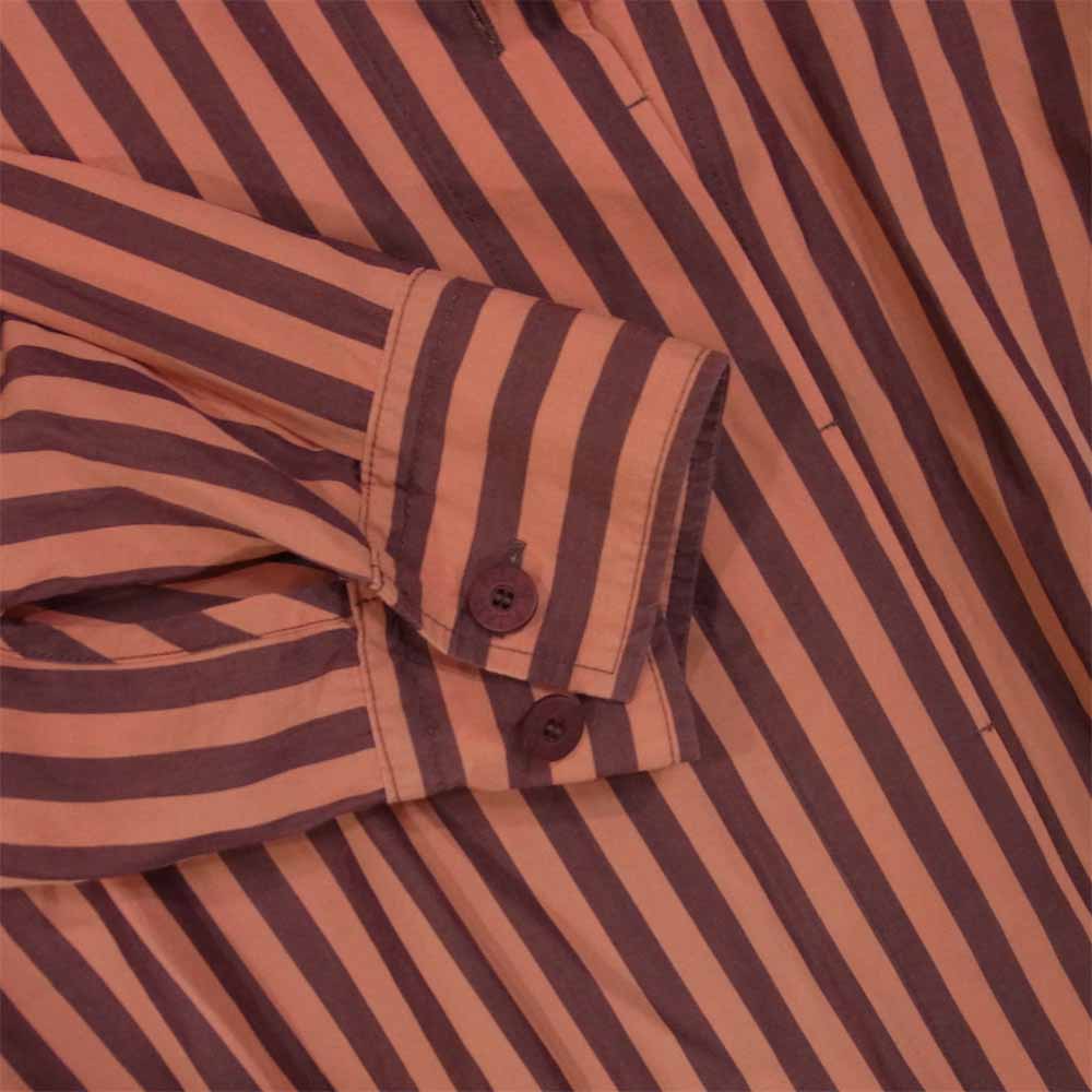 PLEATS PLEASE プリーツプリーズ イッセイミヤケ PP93-FJ531 ISSEY MIYAKE イッセイミヤケ バックプリーツ加工 ストライプ コート オレンジ系 3【中古】