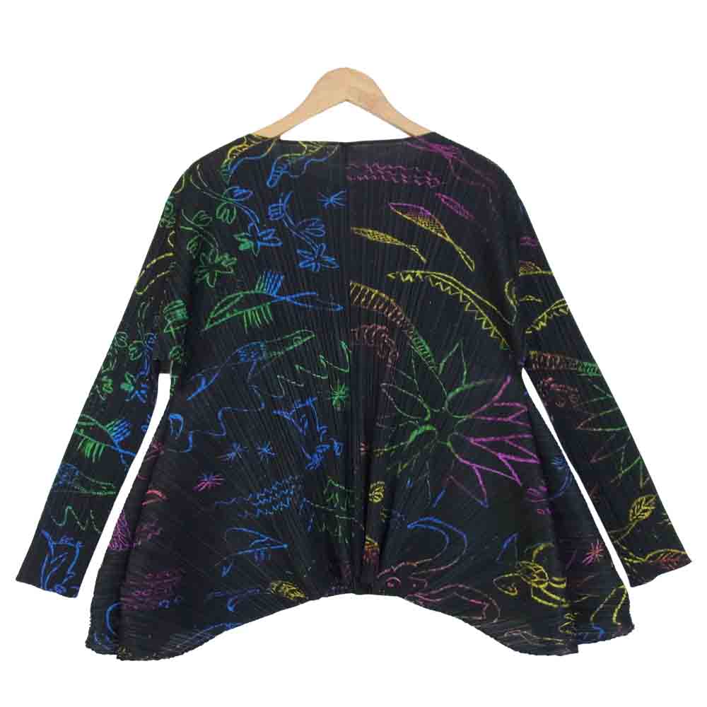 PLEATS PLEASE プリーツプリーズ PP93-JK711 ISSEY MIYAKE イッセイミヤケ IN HER DREAM 変形 総柄 カットソー ブラック系 3【美品】【中古】
