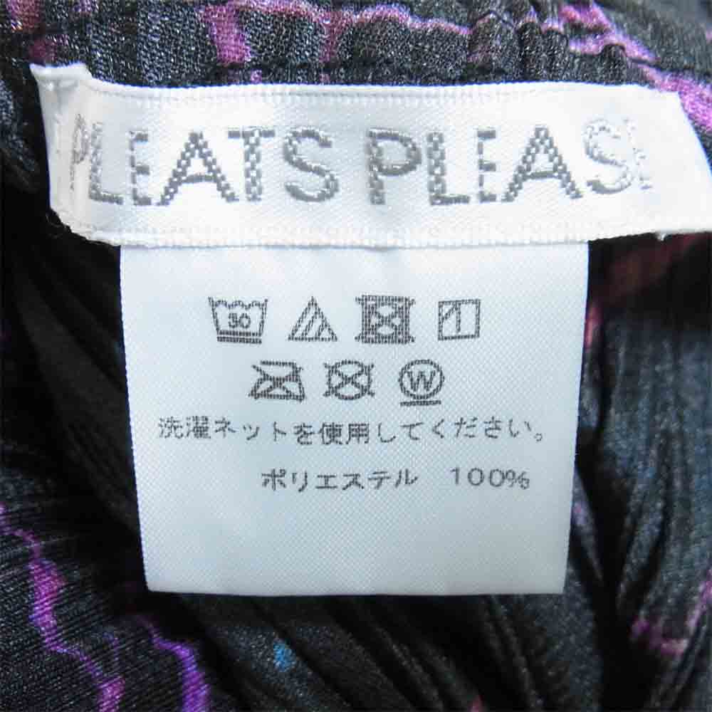PLEATS PLEASE プリーツプリーズ PP93-JK711 ISSEY MIYAKE イッセイミヤケ IN HER DREAM 変形 総柄 カットソー ブラック系 3【美品】【中古】