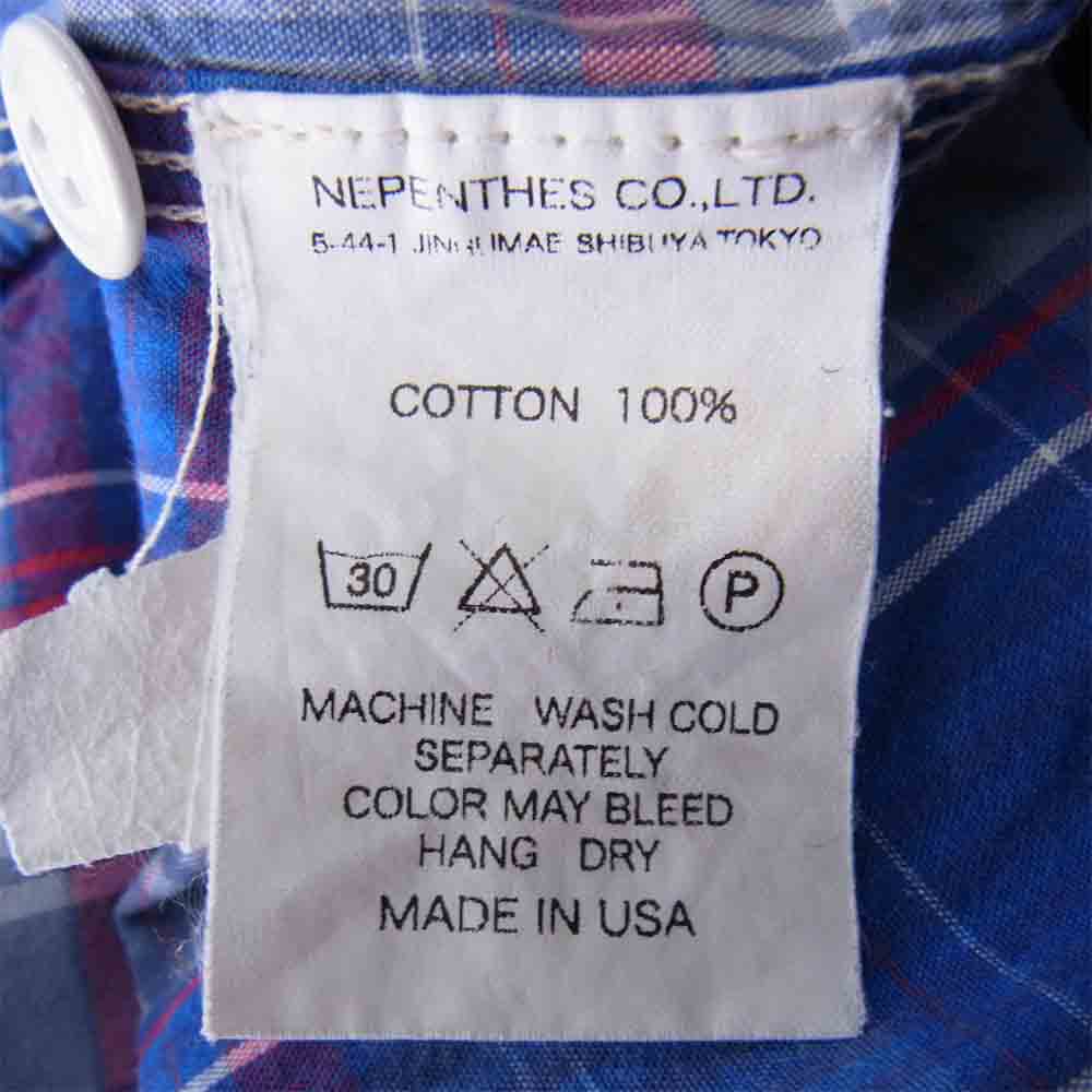 Engineered Garments エンジニアードガーメンツ work shirt Big Plaid チェック ワーク シャツ ブルー系 S【中古】