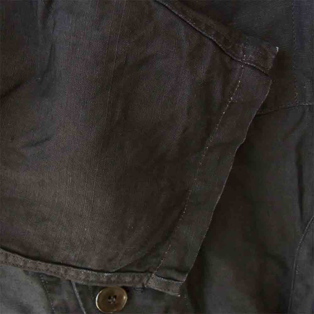 ユーロ ヴィンテージ 40s?50s フランス ブラックリネン マキニョン コート ブラック系【中古】