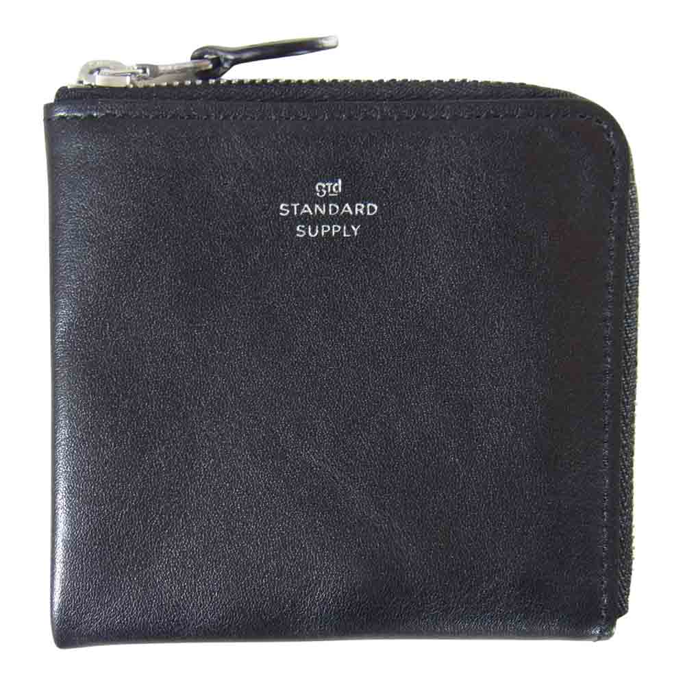 スタンダードサプラ L-ZIP レザー ミニウォレット ブラック系【美品】【中古】