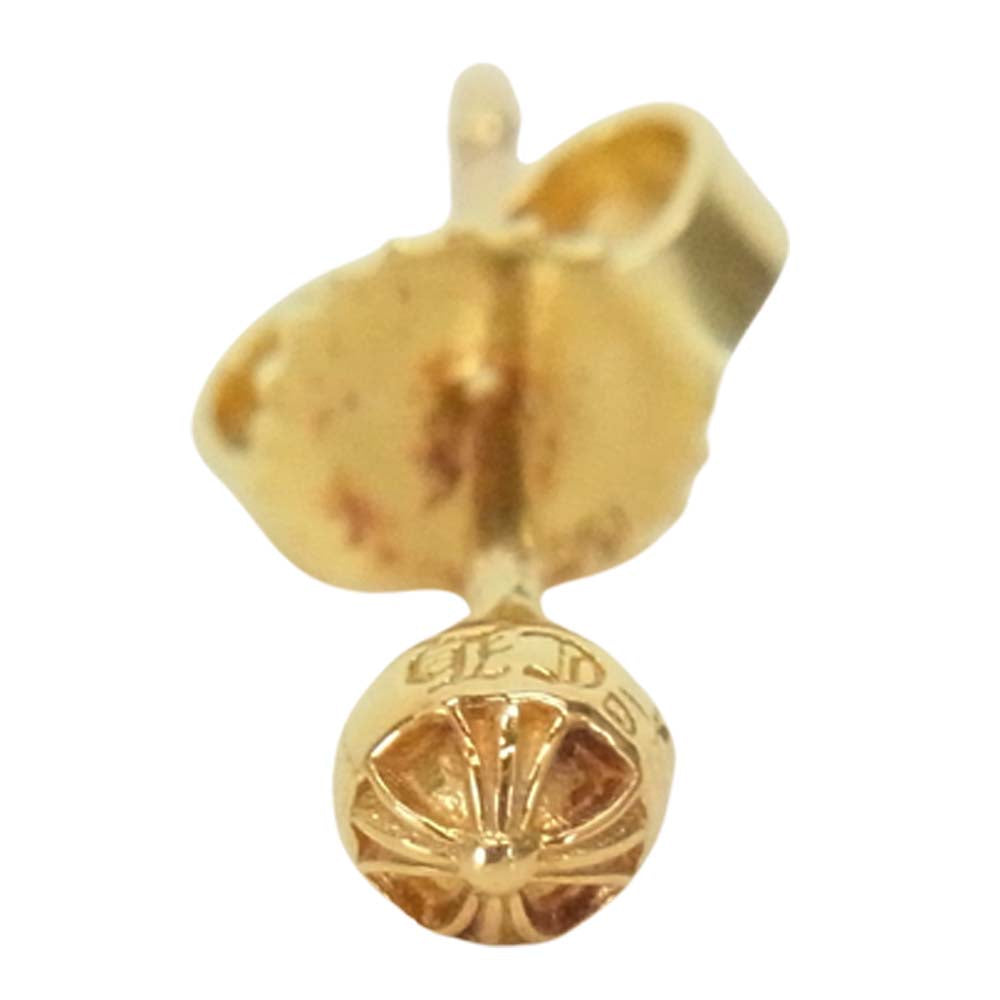 CHROME HEARTS クロムハーツ（原本有） 22K STUD CRS BALL MINI ミニ クロス ボール スタッド ピアス ゴールド系【中古】