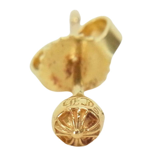 CHROME HEARTS クロムハーツ（原本有） 22K STUD CRS BALL MINI ミニ クロス ボール スタッド ピアス ゴールド系【中古】