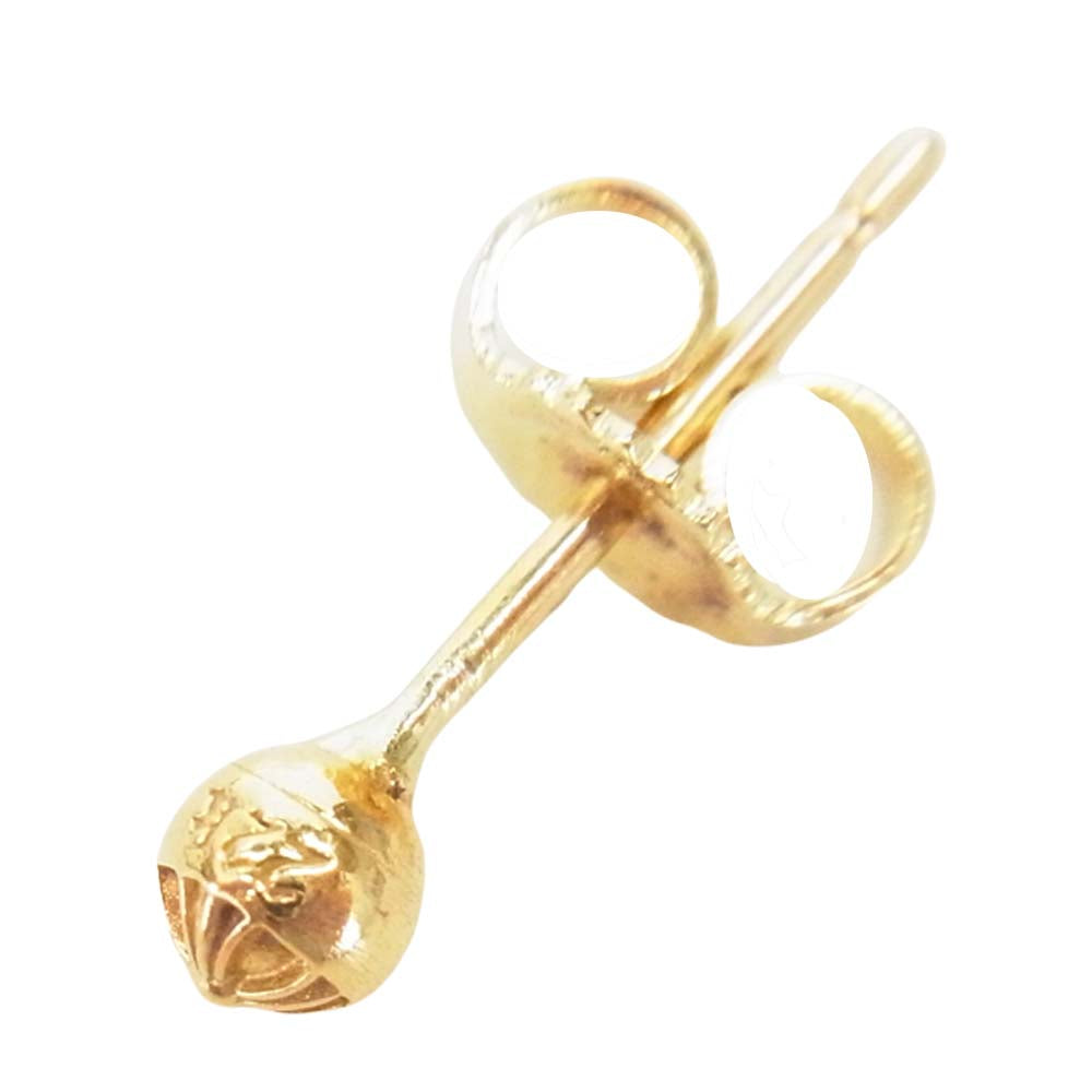 CHROME HEARTS クロムハーツ（原本有） 22K STUD CRS BALL MINI ミニ クロス ボール スタッド ピアス ゴールド系【中古】