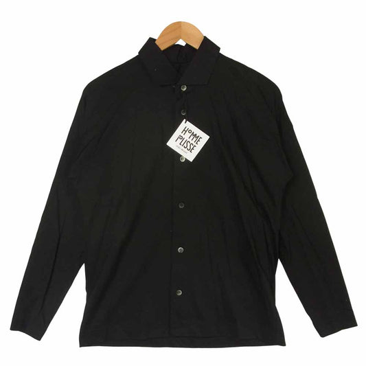 ISSEY MIYAKE イッセイミヤケ HP61-JJ302-15 wide collar shirt ワイドカラー 長袖 シャツ ブラック系 2【極上美品】【中古】
