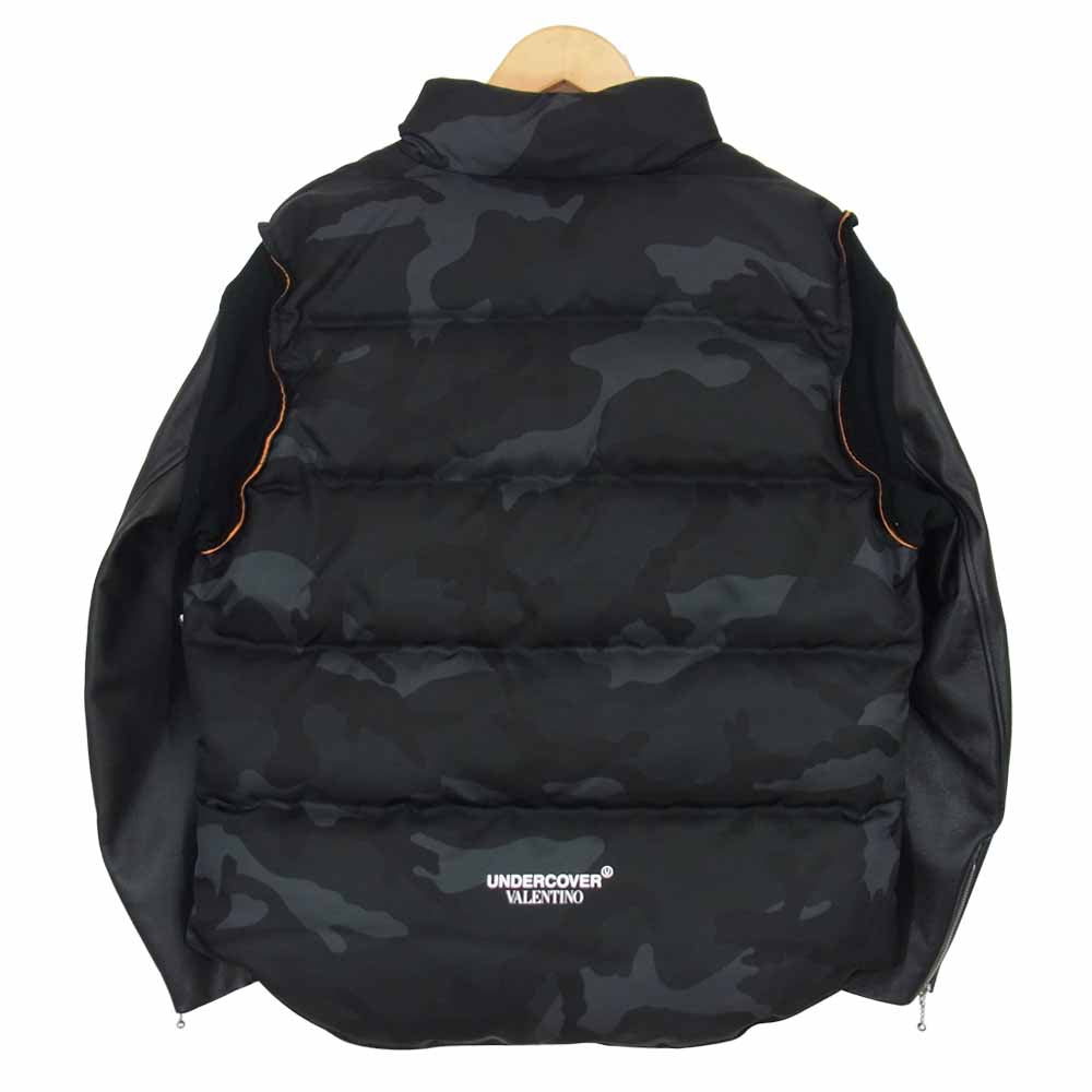 UNDERCOVER アンダーカバー UC1A9201 VALENTINO ヴァレンティノ 30th Anniversary Leather sleeve down jacket レザー スリーブ ダウン ジャケット  ブラック系 1【新古品】【未使用】【中古】