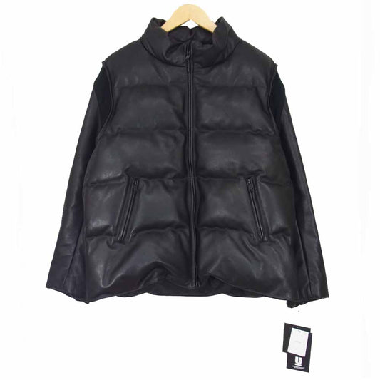 UNDERCOVER アンダーカバー UCZ9209 FRAGMENT フラグメント 30th Anniversary Leather sleeve down jacket レザー スリーブ ダウン ジャケット ブラック系 2【美品】【中古】