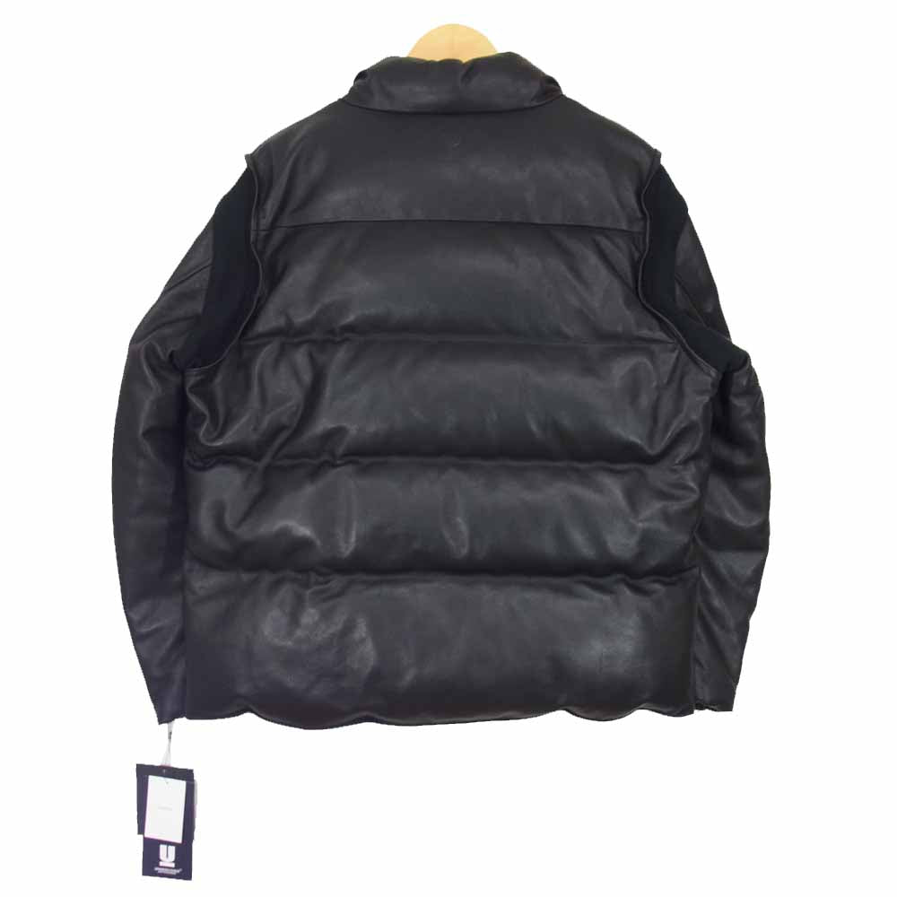 UNDERCOVER アンダーカバー UCZ9209 FRAGMENT フラグメント 30th Anniversary Leather sleeve down jacket レザー スリーブ ダウン ジャケット ブラック系 2【美品】【中古】