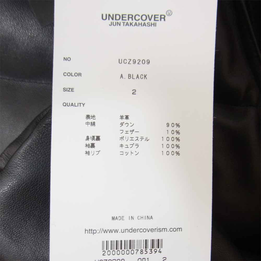 UNDERCOVER アンダーカバー UCZ9209 FRAGMENT フラグメント 30th Anniversary Leather sleeve down jacket レザー スリーブ ダウン ジャケット ブラック系 2【美品】【中古】