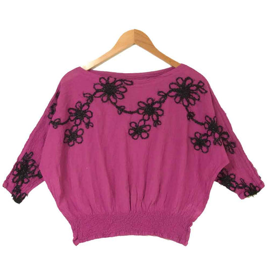 ISSEY MIYAKE イッセイミヤケ MI02FK152 me ミー フラワー 刺繍 ドルマンスリーブ カットソー ピンク系【中古】