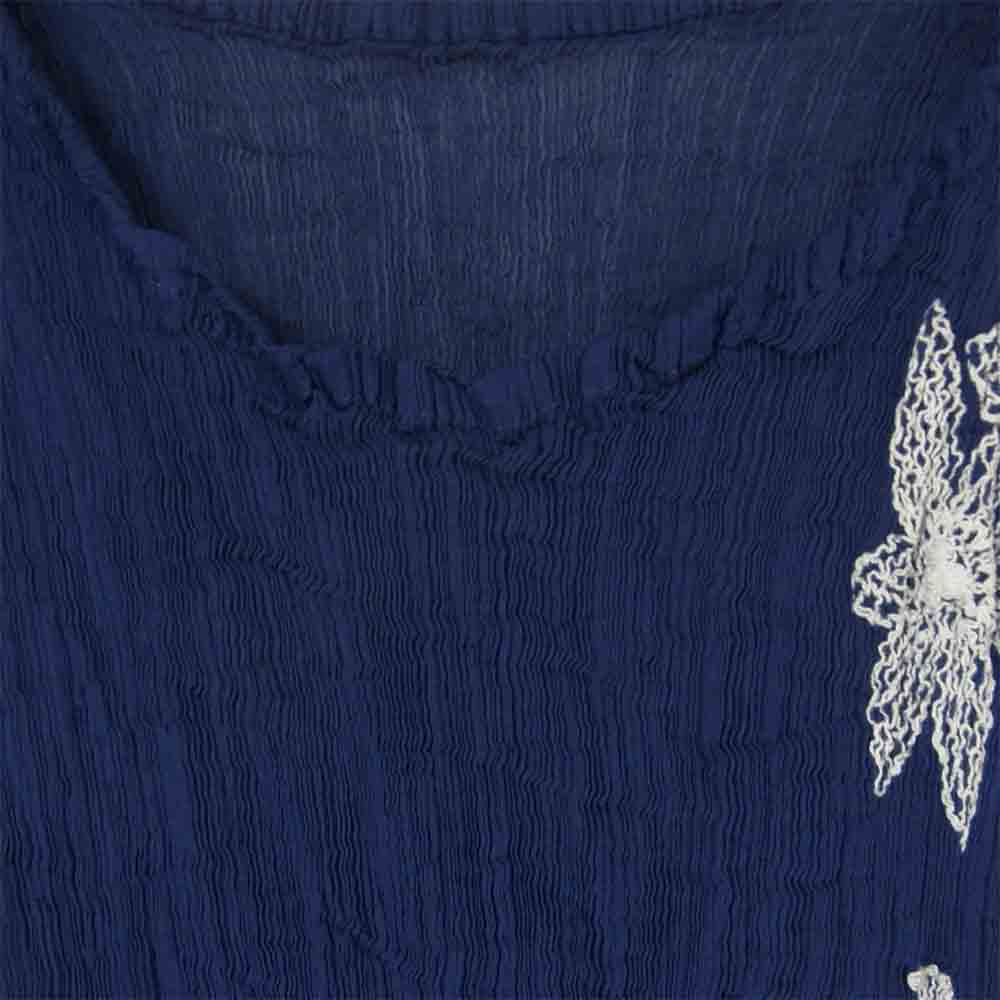 ISSEY MIYAKE イッセイミヤケ MI81FH433 me ミー フラワー 刺繍 ノースリーブ ワンピース ネイビー系【中古】