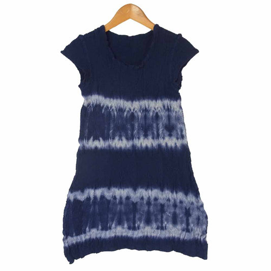 ISSEY MIYAKE イッセイミヤケ MI02FT822 me ミー 縮緬 タイダイ ワンピース コットン 日本製 青紫系【中古】