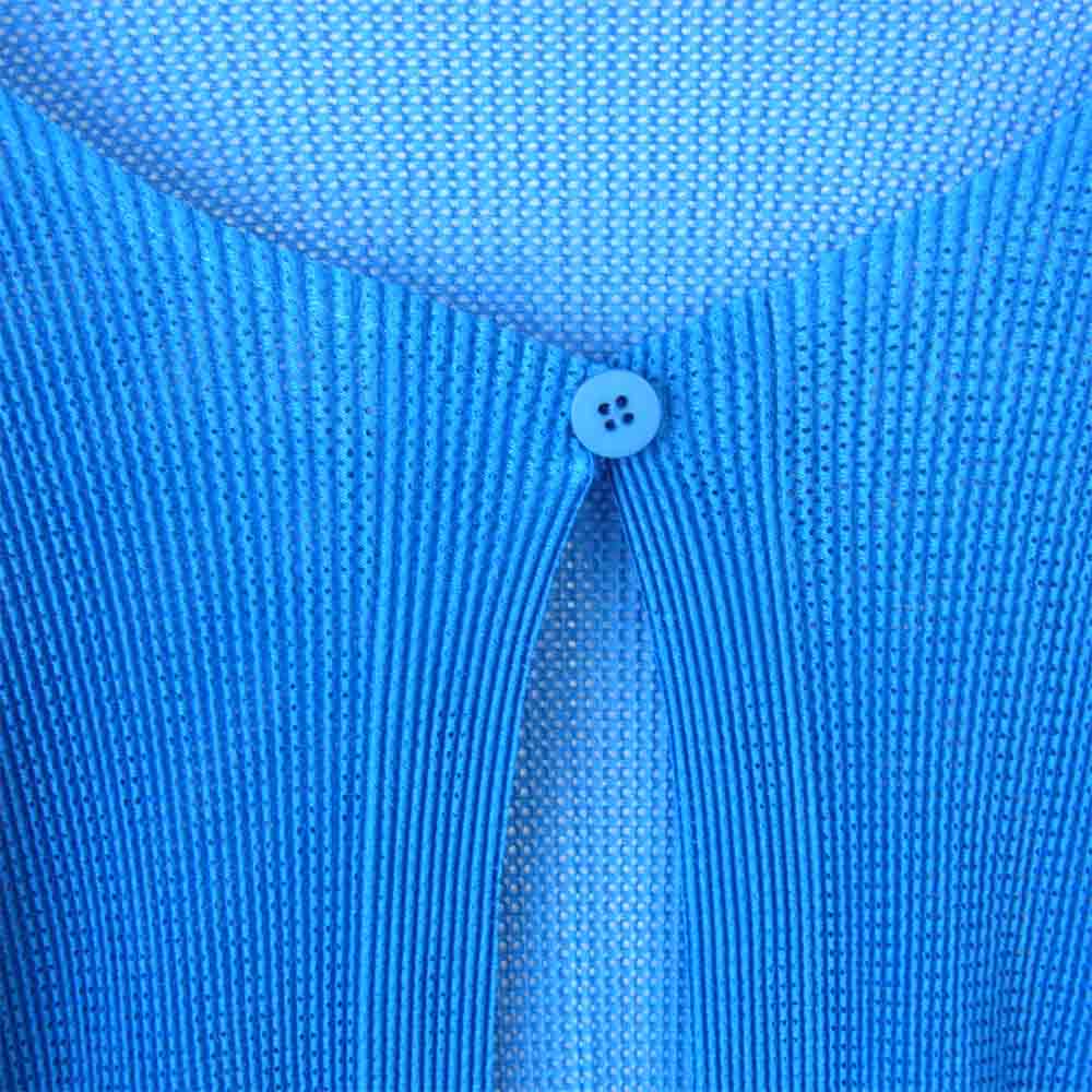 PLEATS PLEASE プリーツプリーズ PP21-F0274 イッセイミヤケ ISSEY MIYAKE プリーツ加工 メッシュ カーディガン コバルトブルー コバルトブルー 3【美品】【中古】