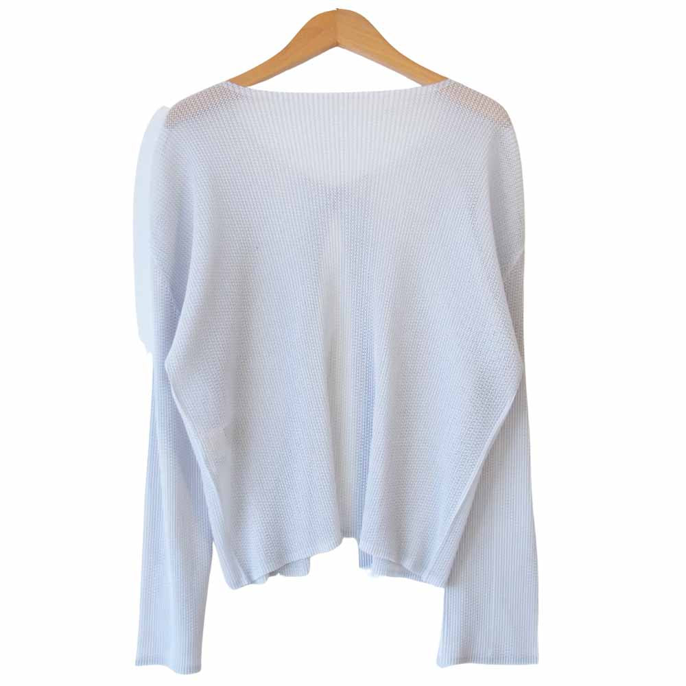 PLEATS PLEASE プリーツプリーズ PP23-F0254 イッセイミヤケ ISSEY MIYAKE プリーツ加工 メッシュ カーディガン グレー グレー系 3【美品】【中古】