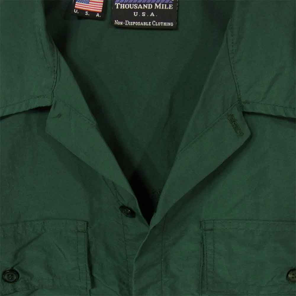 サウザンドマイル サプレックス ナイロン ユーティリティ シャツ USA製 グリーン系 M【中古】