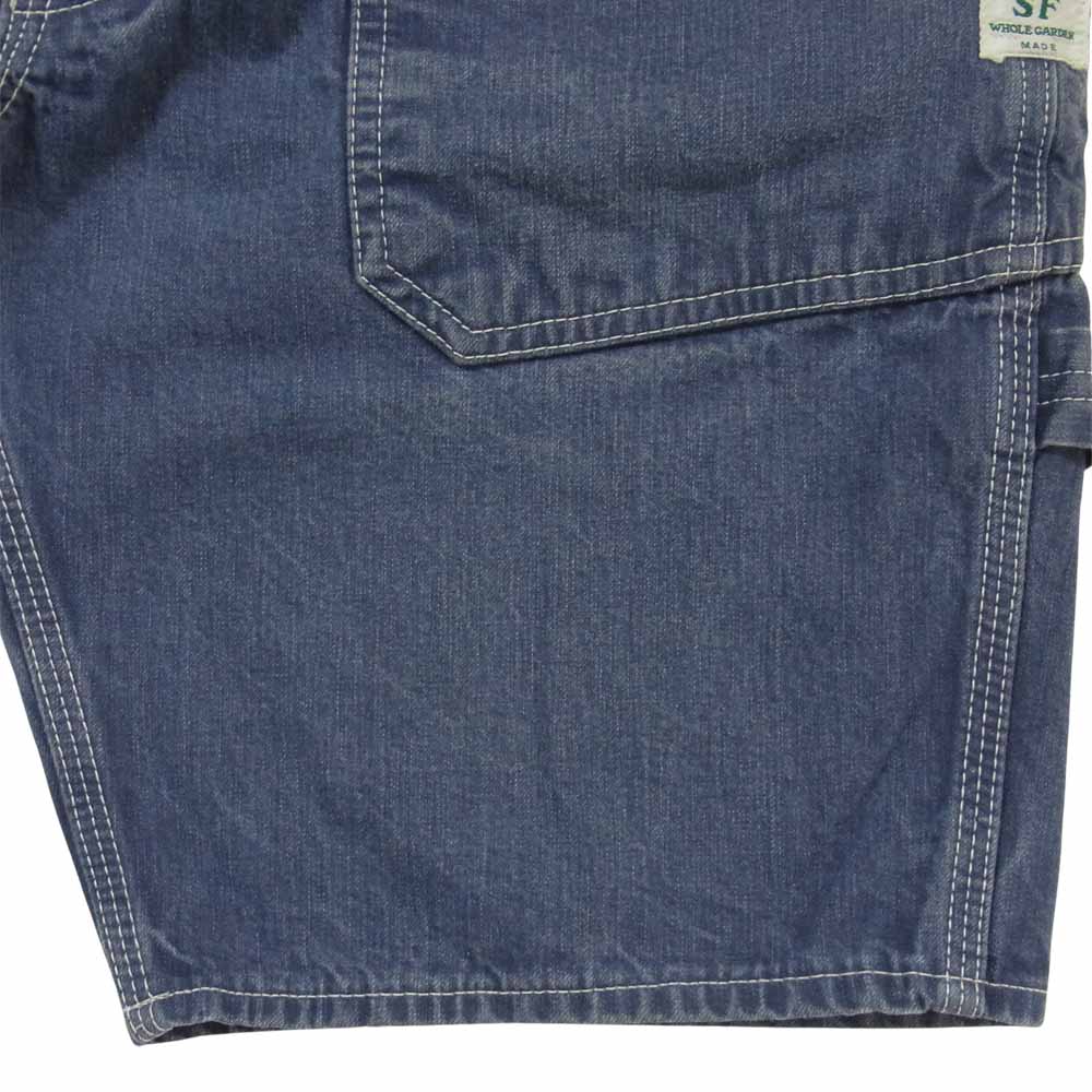 SASAFRAS ササフラス FALL LEAF PANTS 1/2 フォールリーフ ショーツ ショートパンツ インディゴブルー系 S【中古】