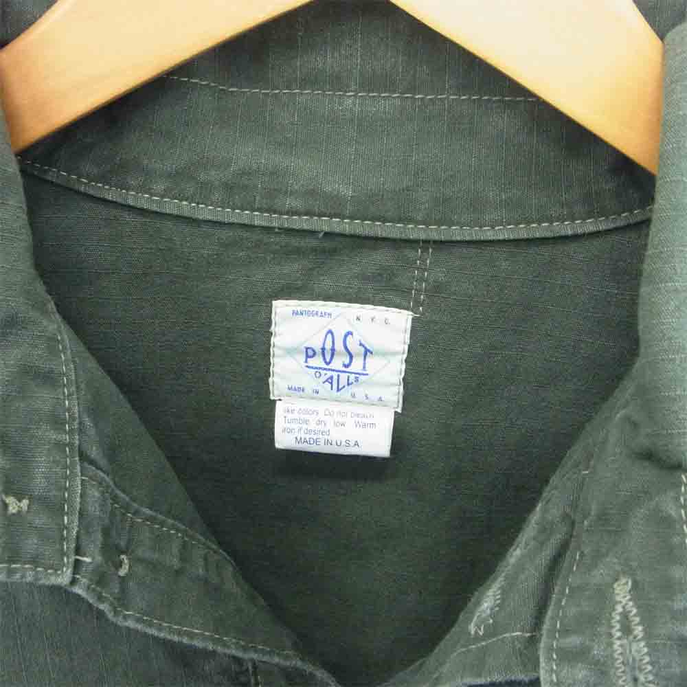 POST OVERALLS ポストオーバーオールズ ワークシャツ 長袖シャツ カーキ系 S【中古】