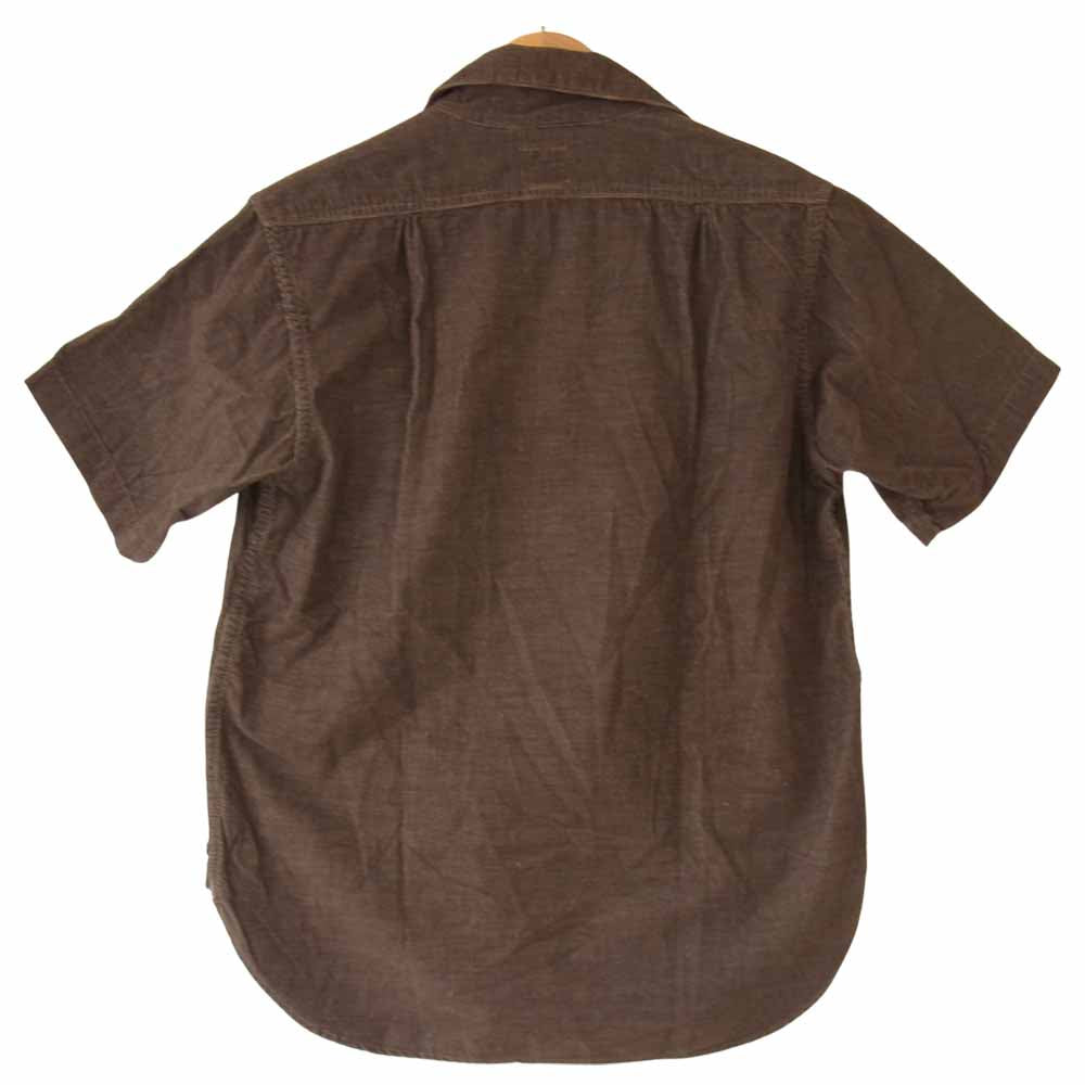 POST OVERALLS ポストオーバーオールズ コーヂュロイ ハーフジップ プルオーバー 半袖 シャツ ブラウン系 S【中古】
