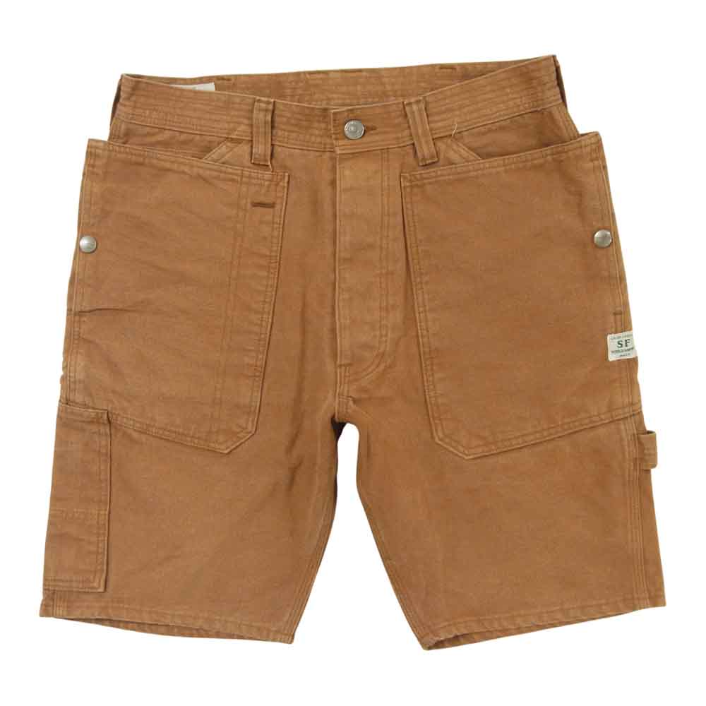 SASAFRAS ササフラス FALL LEAF PANTS 1/2 フォールリーフ ショーツ ショートパンツ ライトブラウン系 S【中古】