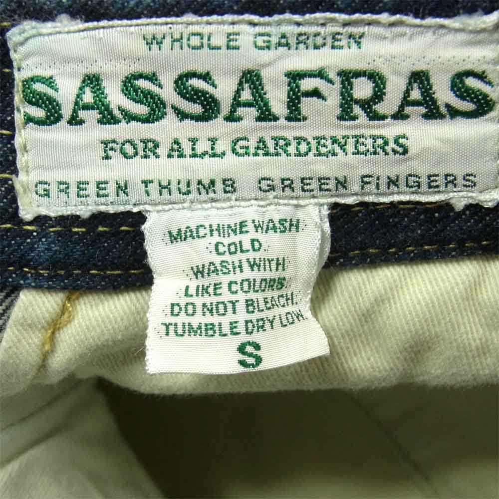 SASAFRAS ササフラス FALL LEAF SPRAYER PANTS 1/2 フォールリーフ スプレイヤー デニム ショーツ ショートパンツ インディゴブルー系 S【中古】