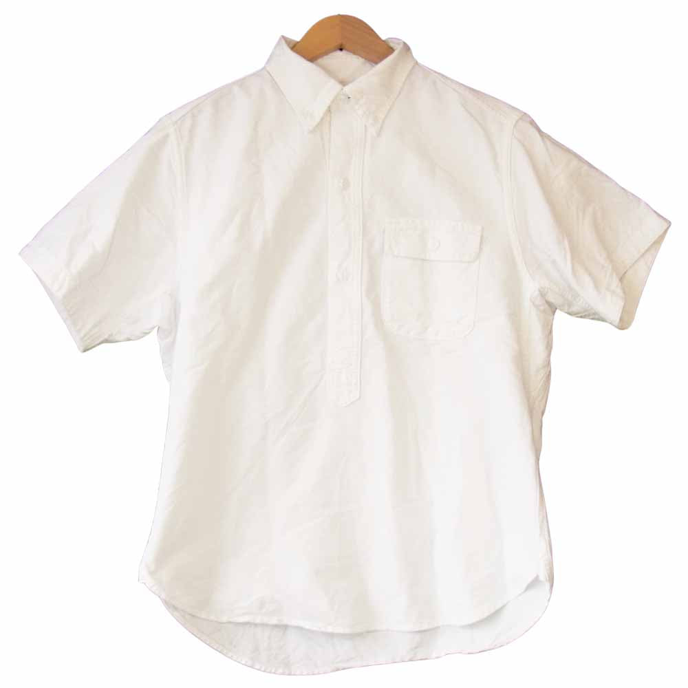SASAFRAS ササフラス GREEN THOMB SHELL SHIRT 1/2 グリーンサム シェル BD 半袖 シャツ ホワイト系 S【中古】