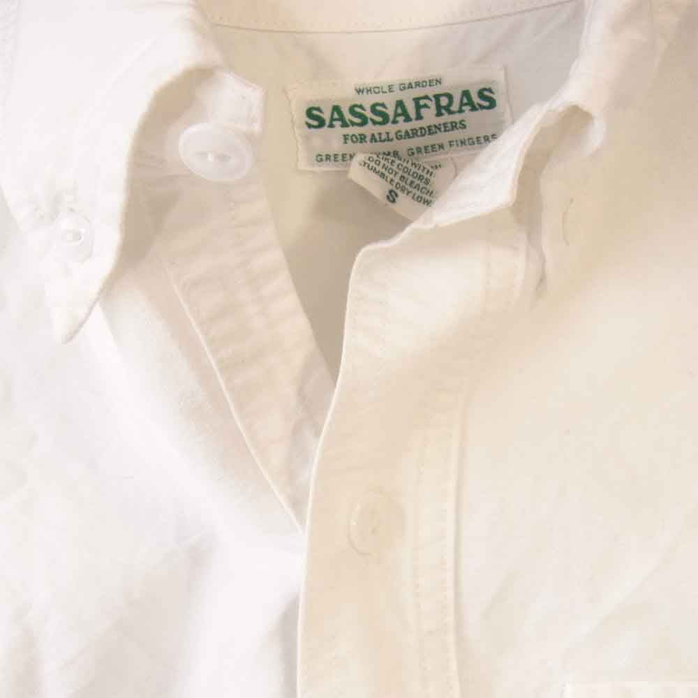 SASAFRAS ササフラス GREEN THOMB SHELL SHIRT 1/2 グリーンサム シェル BD 半袖 シャツ ホワイト系 S【中古】