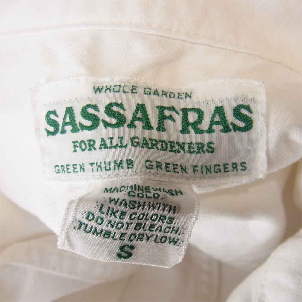 SASAFRAS ササフラス GREEN THOMB SHELL SHIRT 1/2 グリーンサム シェル BD 半袖 シャツ ホワイト系 S【中古】