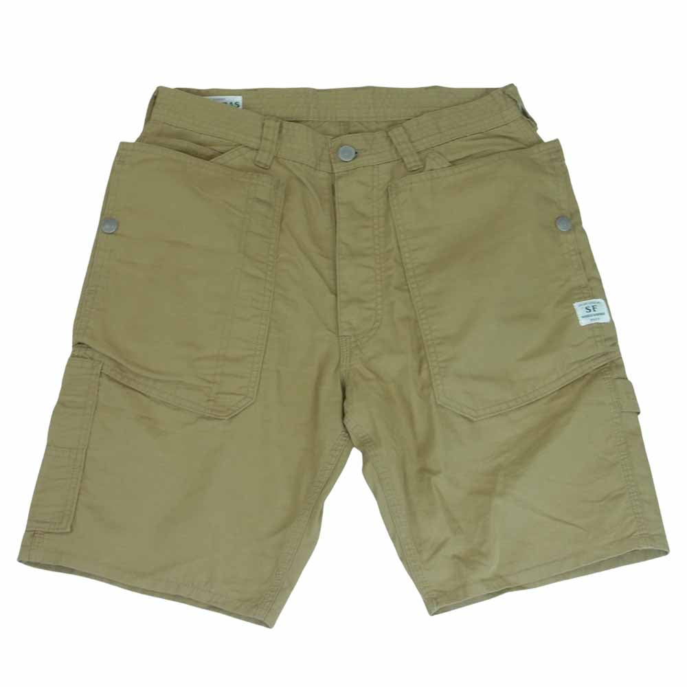 SASAFRAS ササフラス FALL LEAF PANTS 1/2 フォールリーフ ショーツ ベージュ ベージュ系 S【中古】