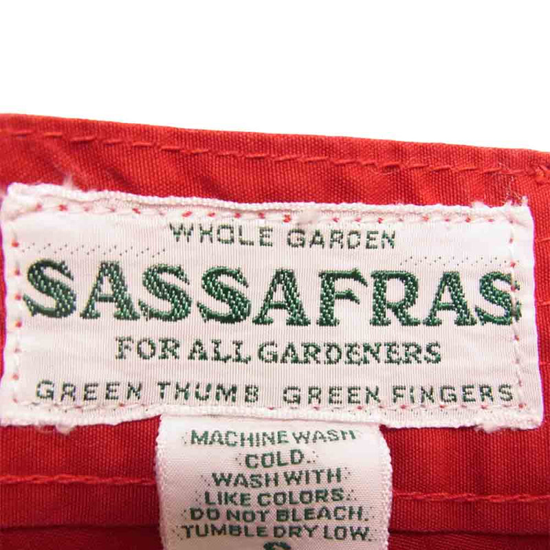 SASAFRAS ササフラス Whole Hole Pants 1/2 ショート パンツ レッド レッド系 S【中古】