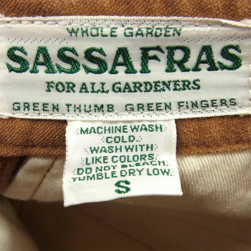 SASAFRAS ササフラス FALL LEAF SPRAYER PANTS フォールリーフ スプレイヤー パンツ ライトブラウン系 S【中古】