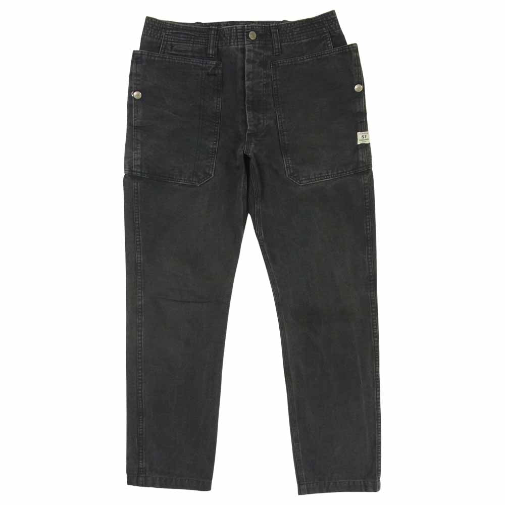 SASAFRAS ササフラス FALL LEAF SPRAYER PANTS フォールリーフ スプレイヤー パンツ ブラックデニム ブラック系 S【中古】