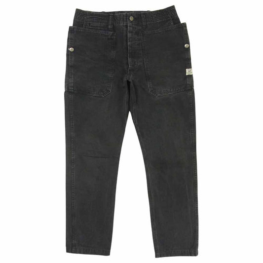 SASAFRAS ササフラス FALL LEAF SPRAYER PANTS フォールリーフ スプレイヤー パンツ ブラックデニム ブラック系 S【中古】