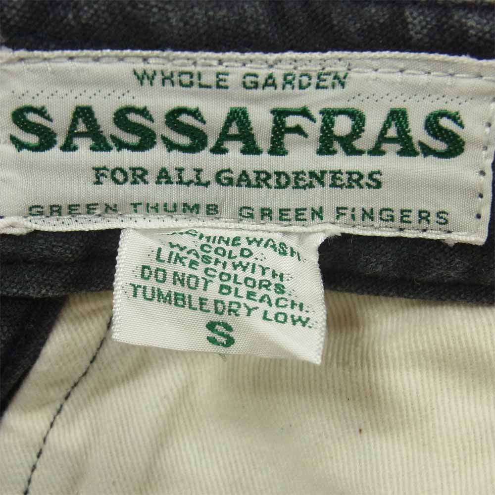SASAFRAS ササフラス FALL LEAF SPRAYER PANTS フォールリーフ スプレイヤー パンツ ブラックデニム ブラック系 S【中古】