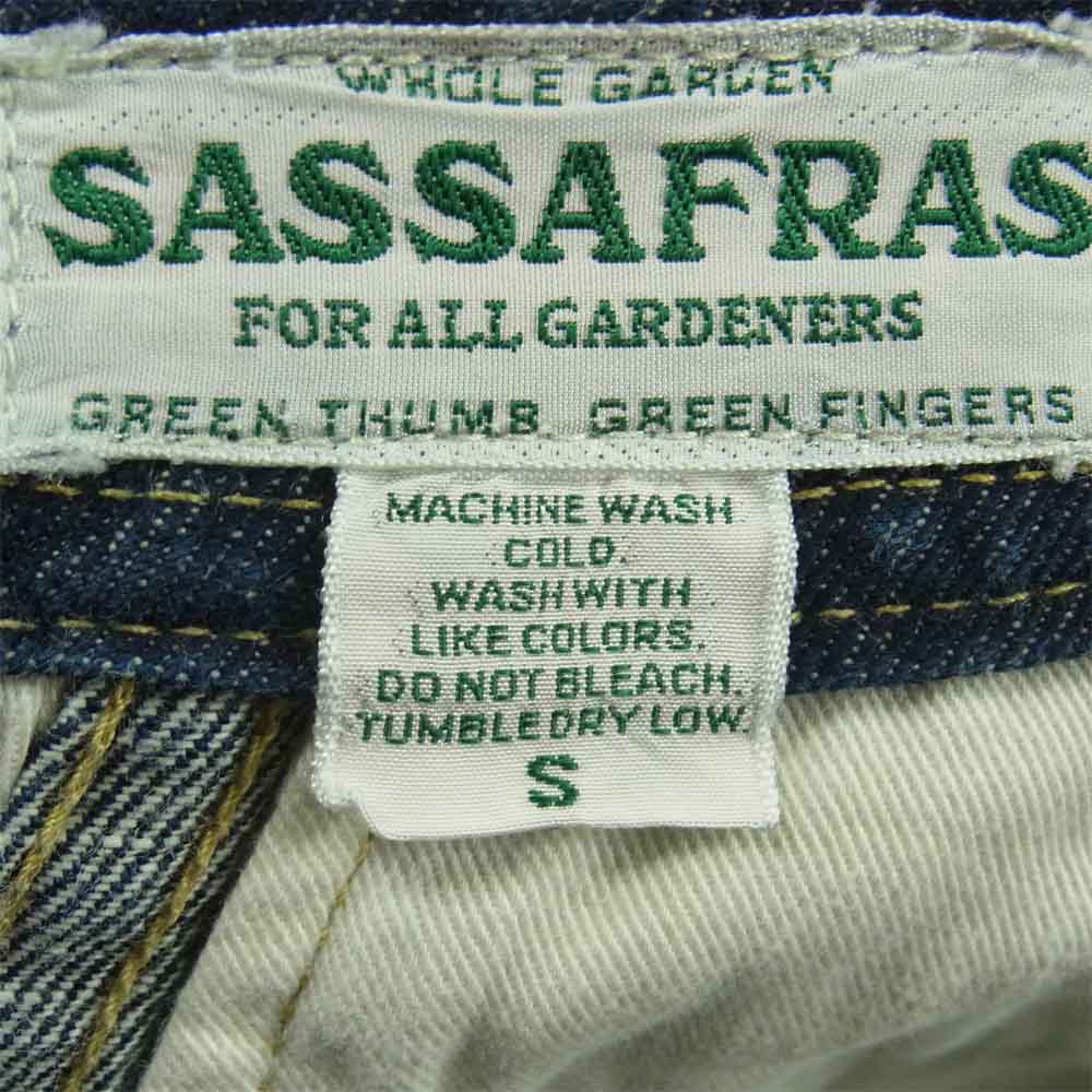 SASAFRAS ササフラス FALL LEAF SPRAYER PANTS DENIM フォールリーフ スプレイヤー デニムパンツ インディゴブルー系 S【中古】
