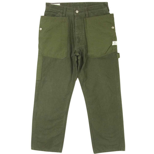 SASAFRAS ササフラス FALL LEAF GARDENER PANTS フォール リーフ ガーデナー コットン パンツ カーキ系 S【中古】