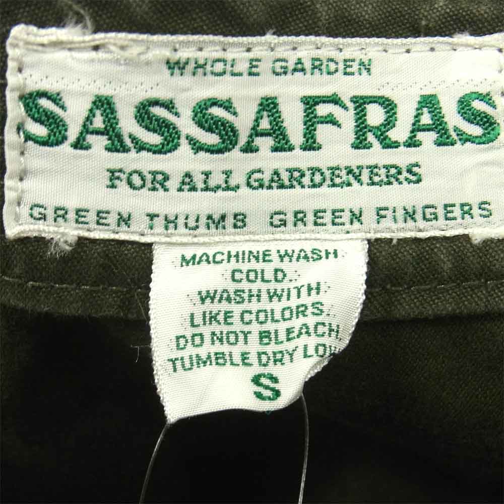 SASAFRAS ササフラス FALL LEAF GARDENER PANTS フォール リーフ ガーデナー コットン パンツ カーキ系 S【中古】