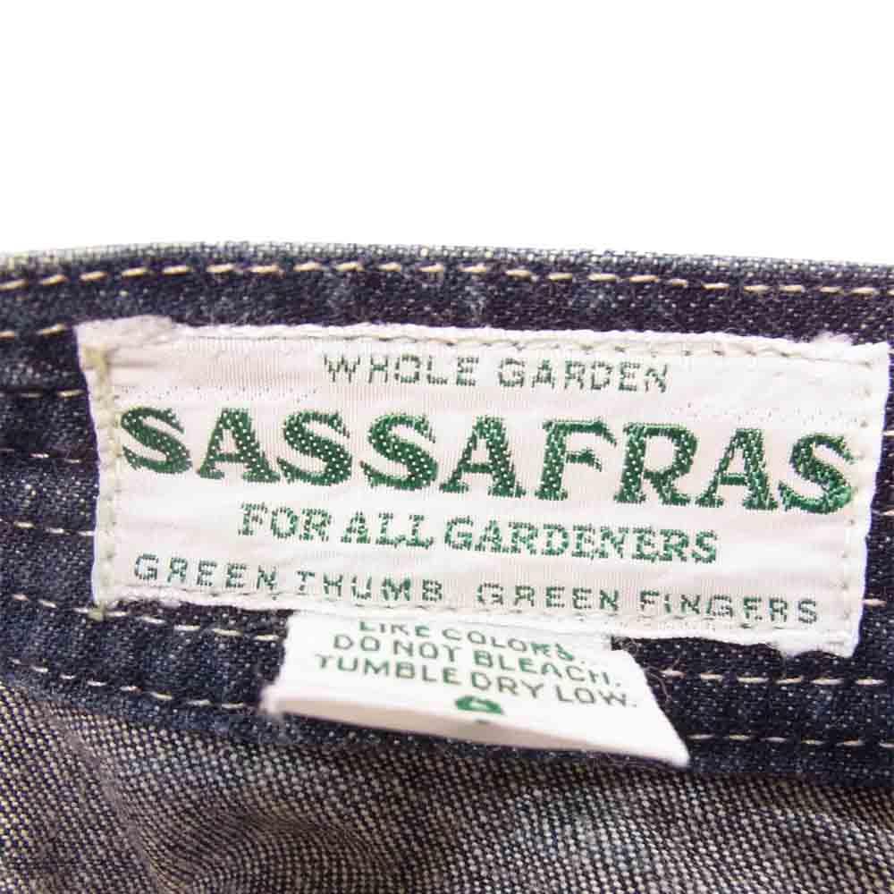 SASAFRAS ササフラス FALL LEAF GARDENER DENIM PANTS フォール リーフ ガーデナー デニム パンツ ダークネイビー系 S【中古】