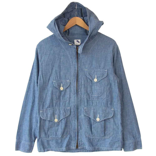 POST OVERALLS ポストオーバーオールズ CRUZER PARKA クルーザー パーカー シャンブレー ジャケット インディゴブルー系 S【中古】