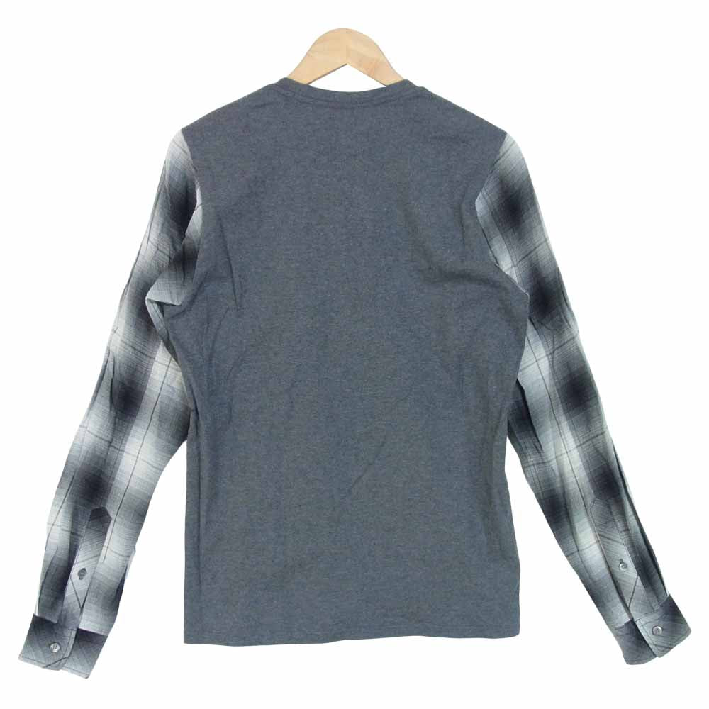 MIHARA YASUHIRO ミハラヤスヒロ 81663758 袖オンブレチェック 切替 ポケット付 カットソー グレー系 48【中古】