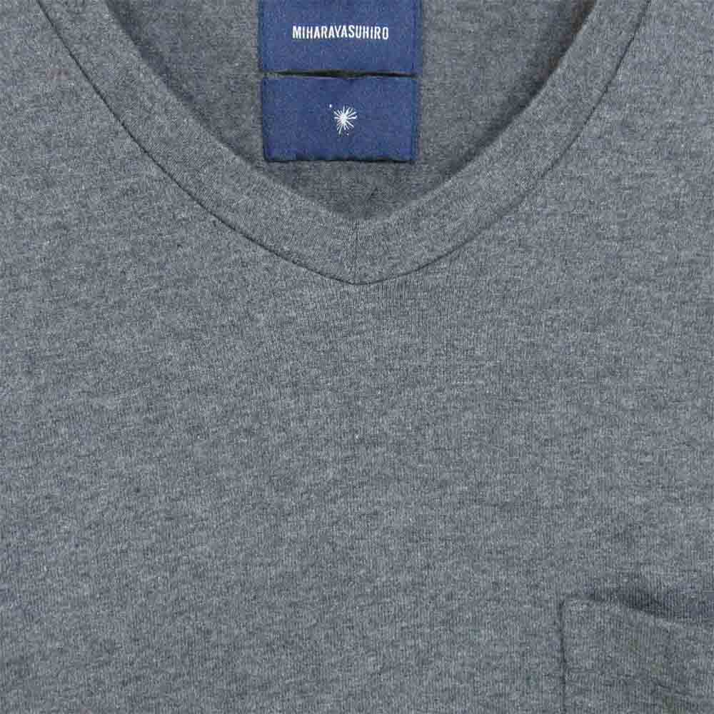 MIHARA YASUHIRO ミハラヤスヒロ 81663758 袖オンブレチェック 切替 ポケット付 カットソー グレー系 48【中古】