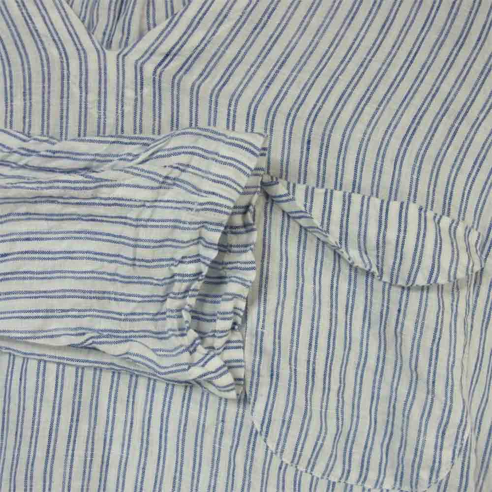 イーセットアンドコー 17SS S042 PULLOVER SHIRT プルオーバー 長袖 シャツ ホワイト系 ライトブルー系 38【中古】