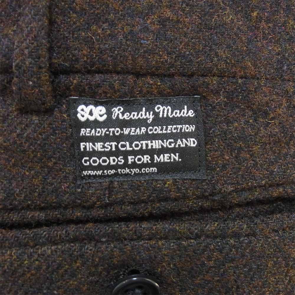 soe ソーイ 裾ダブル センタープレス パンツ ウールパンツ ウール 日本製 ブラウン系【美品】【中古】