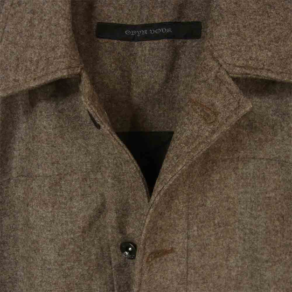ODYN VOVK 袖カウレザー 切替 ジャケット アメリカ製 ブラウン系 グレイッシュブラウン系 S【中古】