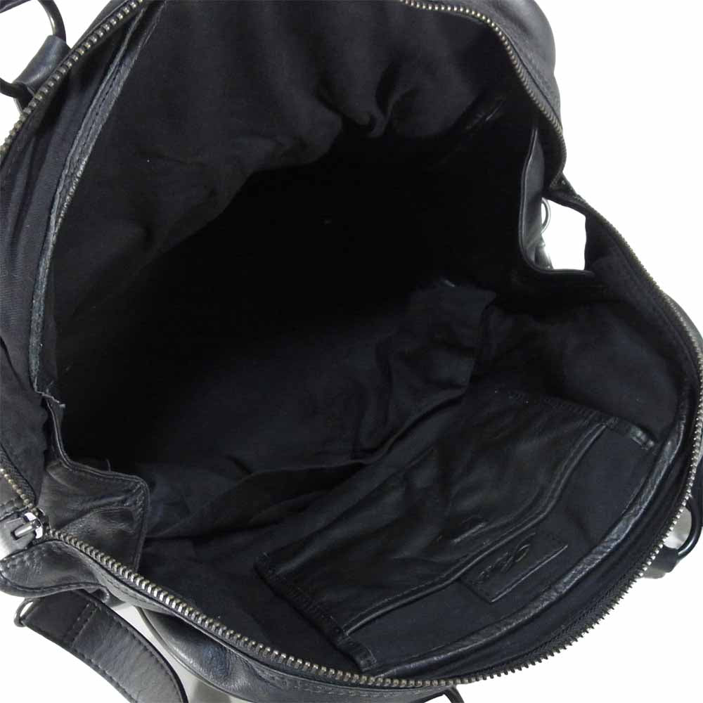 SISII シシ 2WAY 2ウェイ レザー ボストンバッグ トートバッグ ボストン トート バッグ ブラック系【中古】